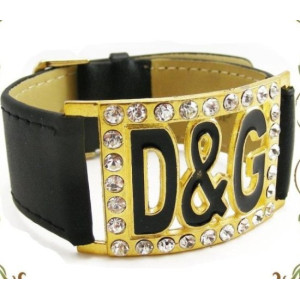 Черный кожаный браслет DиG