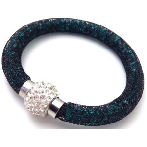 Браслет Stardust Swarovski черно-зелёный блеск