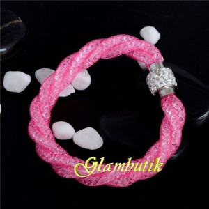 Браслет Stardust Swarovski двойной малиновый