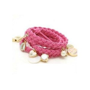 Розовый браслет-микс Подвески Juicy Couture