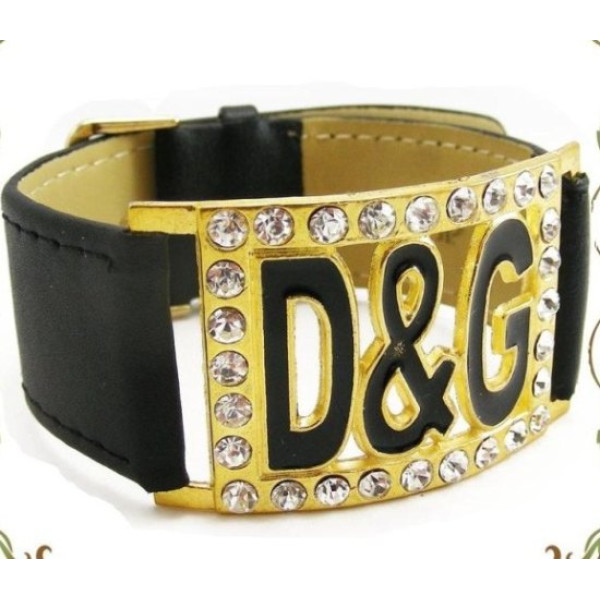 Черный кожаный браслет DиG