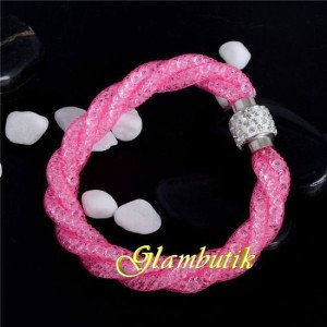 Браслет Stardust Swarovski двойной малиновый