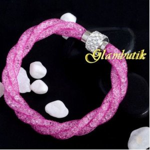Браслет малиновый Stardust Swarovski двойной 