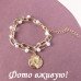 Браслет ланцюг Перловий з монеткою – 4090