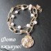 Браслет ланцюг Перловий з монеткою – 4090