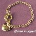 Золотистый браслет цепь Сердце – 4963
