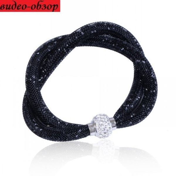 Браслет Stardust Swarovski двойной черный блеск