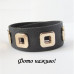 Черный кожаный браслет Квадраты – 10-867