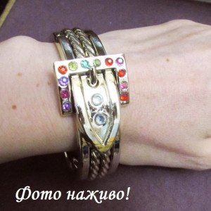 Пластиковий золотистий браслет ремінь 