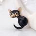 Чёрная брошь кошка