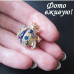 Синяя брошь Божья коровка
