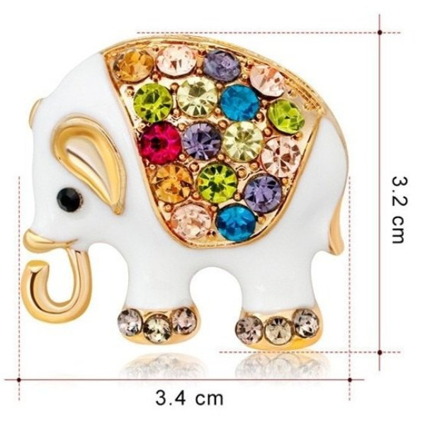 Брошь Слон в стразах