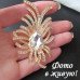 Брошь Золотая метаморфоза в кристалле