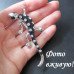 Серебристая брошь Черная ящерица в стразах