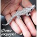 Серебристая брошка Крокодил