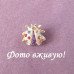 Сиреневая брошь Божья коровка