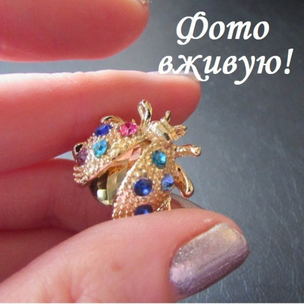 Желтая брошь Божья коровка