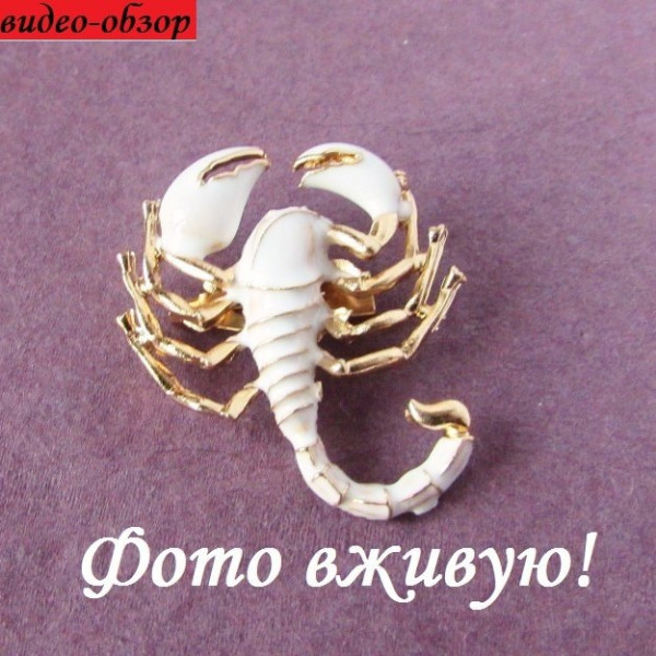 Біла Брошка Скорпіон – 4061