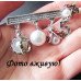 Брошь с подвесками Божьи коровки