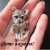 Брошь Кошка с бантом