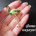 Зеленая брошь Фламинго 