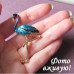 Синяя брошь Фламинго 