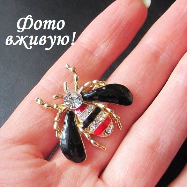 Черная брошь Насекомое