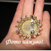 Брошь Подсолнух в стразах – 2507