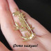 Брошка бамбук, листя в стразах – 2827