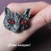 Брошь кот, этно кошка в стразах –2342