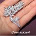 Брошь олень в стразах и кристаллами серебристая – 2345