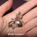 Брошь в кристаллах изумрудное насекомое – 2374-1