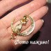Золотиста брошка Кішка на місяці - 2407
