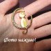 Золотиста брошка Кішка на місяці - 2407
