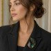 Брошка зелена з кристалом Мона – 2878