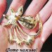 Брошка з червоним кристалом Абстракція - 5735