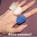 Набір 3 каблучки пластикові персні, блакитний, білий та рожевий - 2996-1