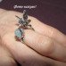 Эксклюзивное кольцо Фея с голубой бусиной – 2904