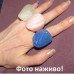 Набор 3 колец пластиковых перстней, голубой, белый и розовый -2996-1