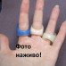 Набор 3 колец пластиковых перстней, голубой, белый и розовый -2996-1