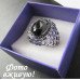 Чорне ажурне кільце з каменем Мара – 4625