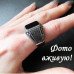 Черное кольцо с агатом Олимп – 4676