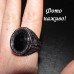 Чорна каблучка Змія з кристалом - 5543