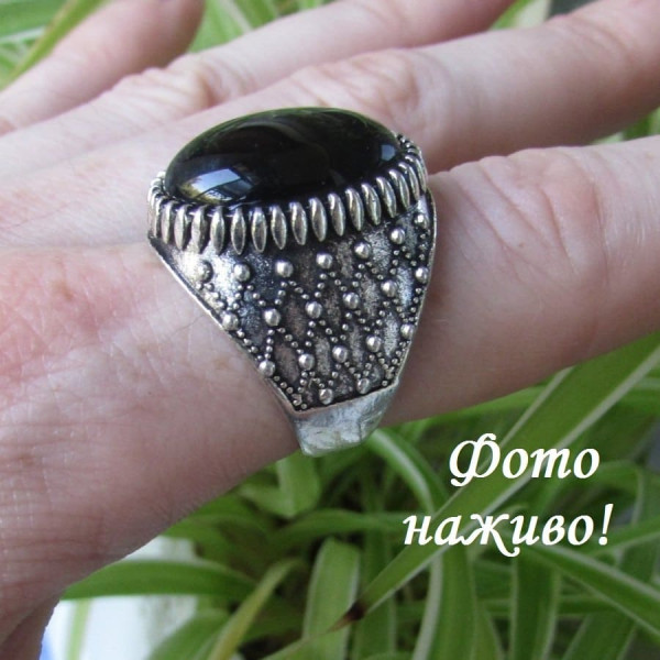 Восточный перстень Черный Азра – 3829