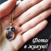 Кулон Сова с синими кристаллами