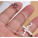 Серебристый кулон на цепи Кардиограмма – 4984