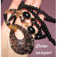 Намисто Чорна крапля Мурано