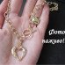 Золотистая цепь с подвесками сердцами – 3627