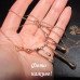 Золотистое колье-подвеска Капли – 4299
