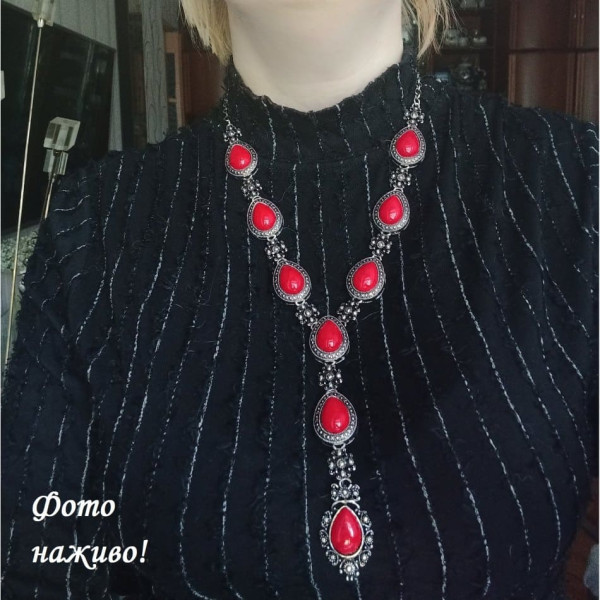 Винтажное колье говлит под коралл Лилит – 4397